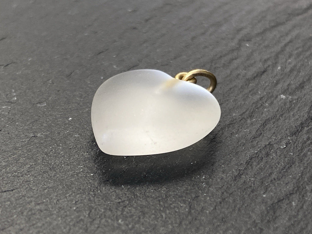 Anhänger Herz aus Bergkristall mit 14K 585 Gold Gelbgold Fassung