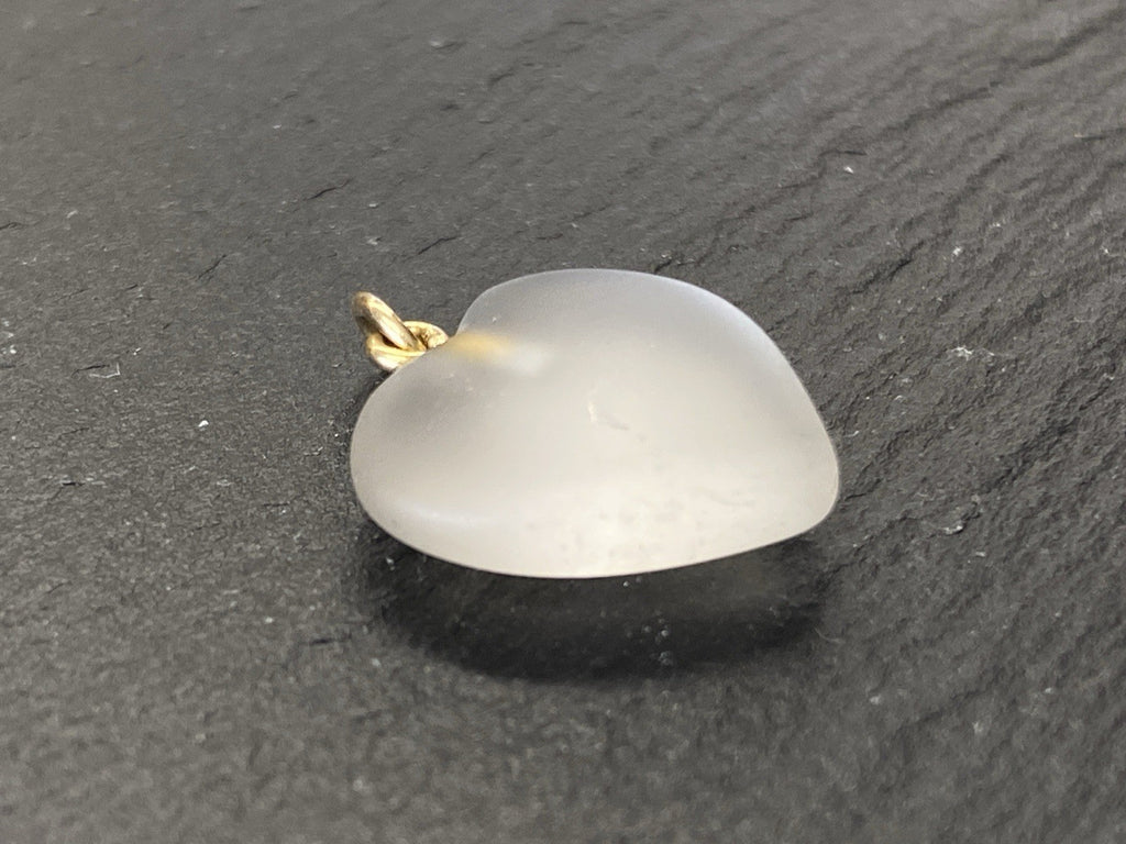 Anhänger Herz aus Bergkristall mit 14K 585 Gold Gelbgold Fassung