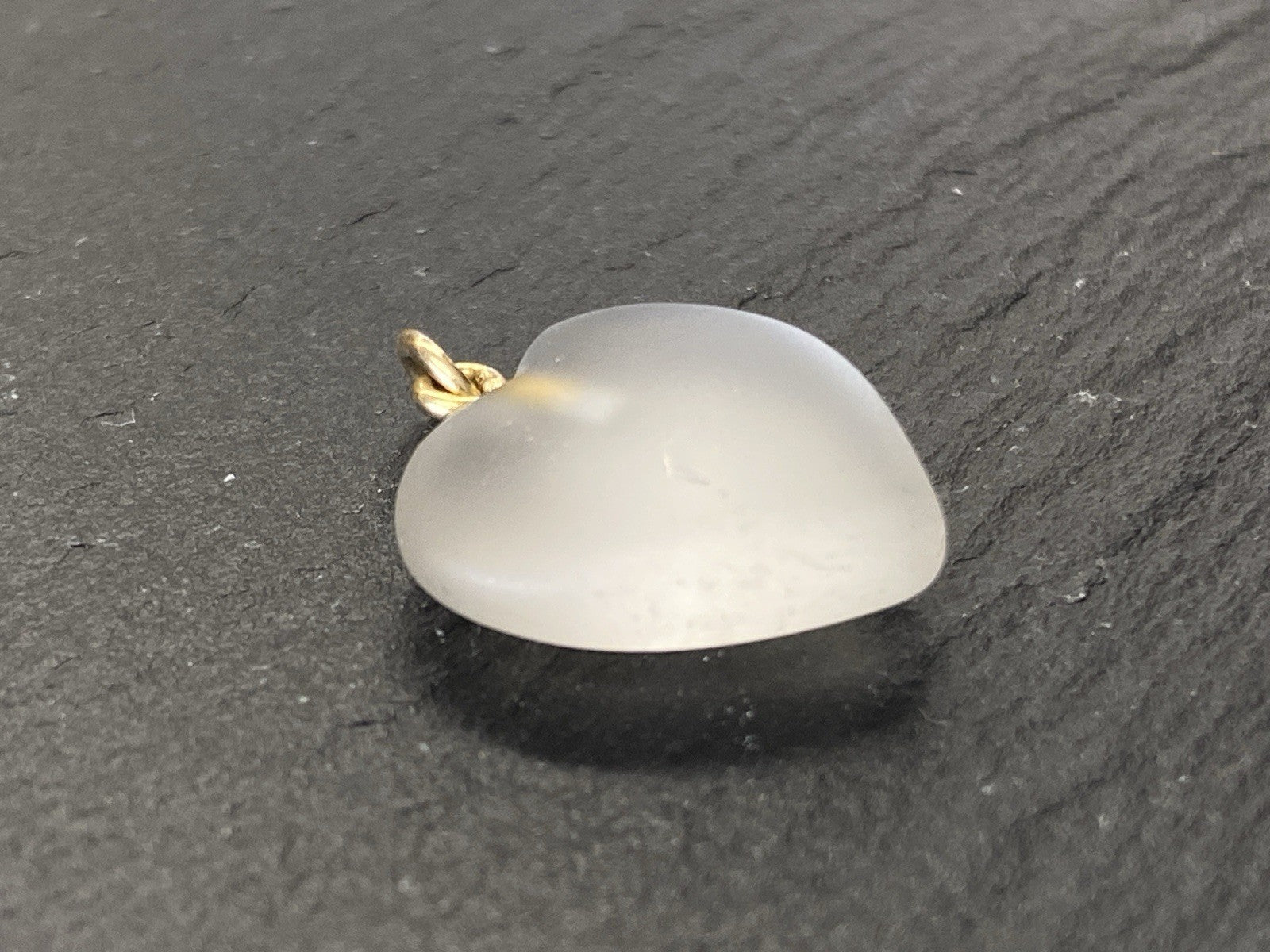 Anhänger Herz aus Bergkristall mit 14K 585 Gold Gelbgold Fassung
