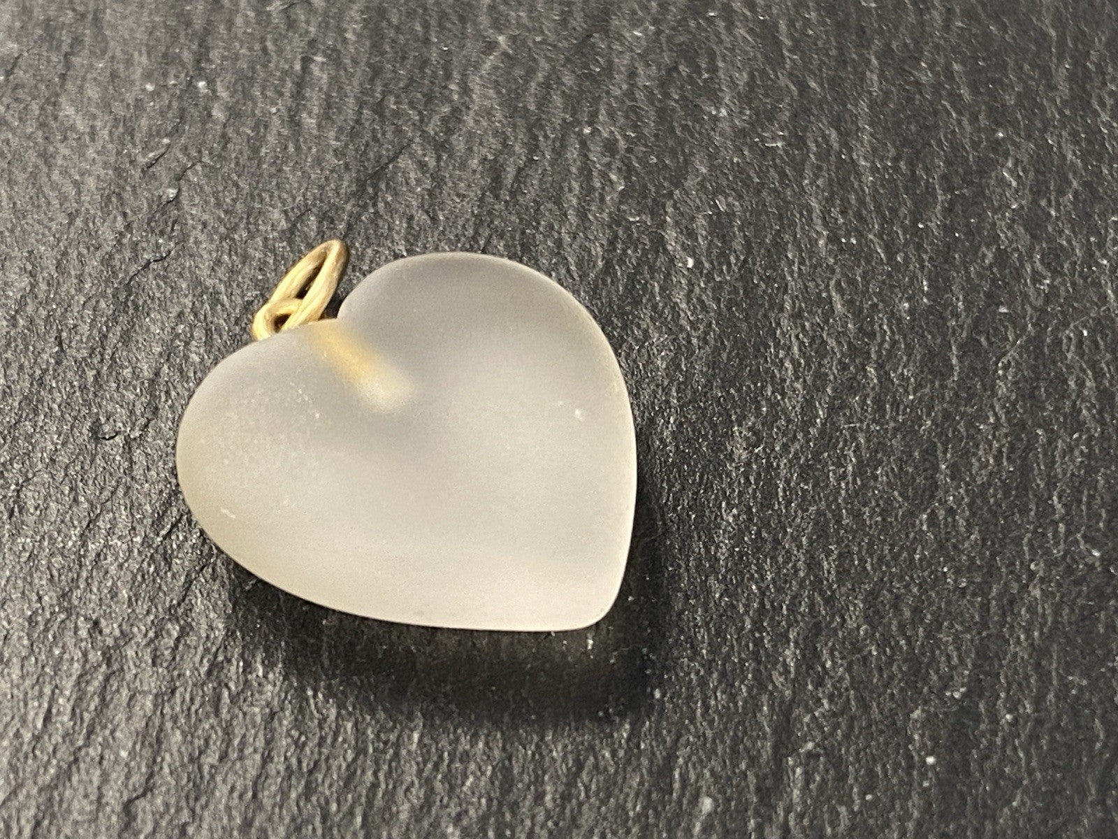 Anhänger Herz aus Bergkristall mit 14K 585 Gold Gelbgold Fassung
