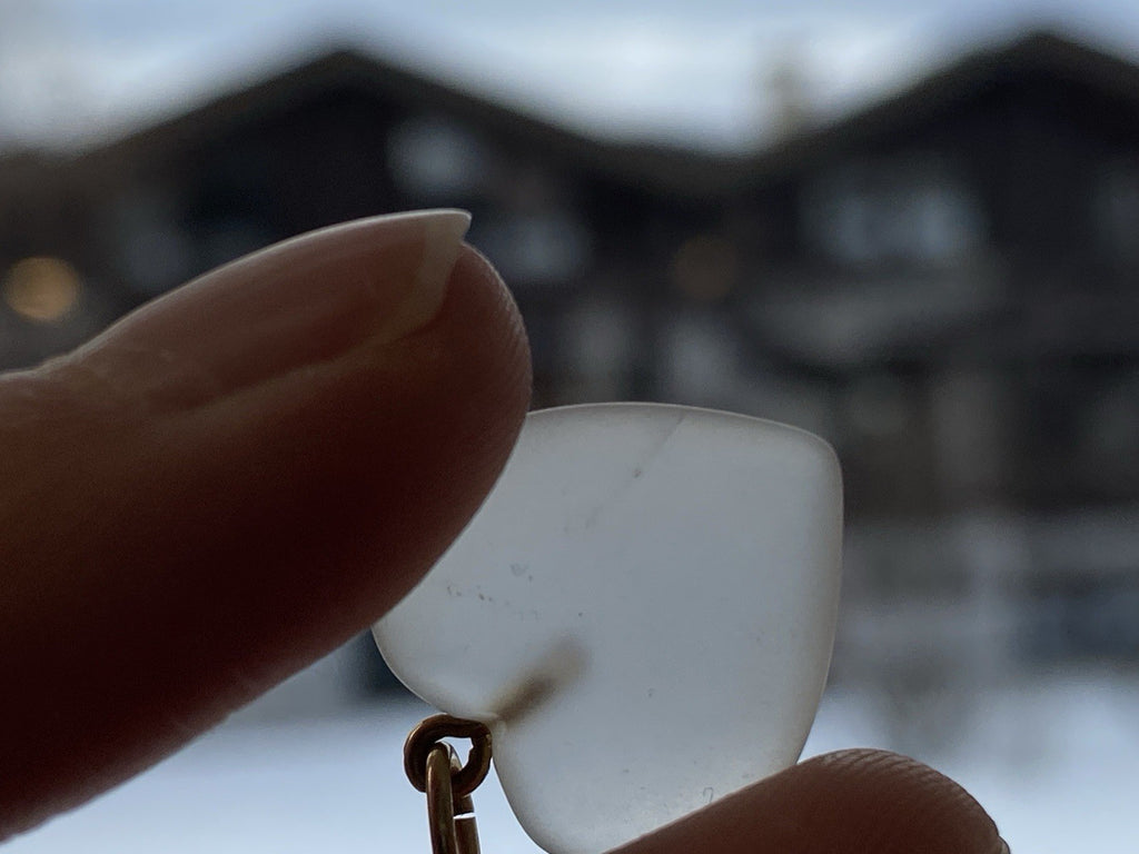 Anhänger Herz aus Bergkristall mit 14K 585 Gold Gelbgold Fassung