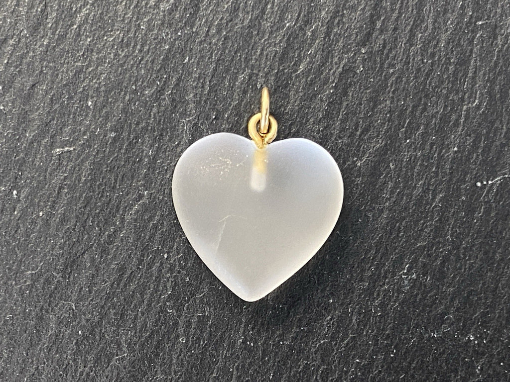 Anhänger Herz aus Bergkristall mit 14K 585 Gold Gelbgold Fassung