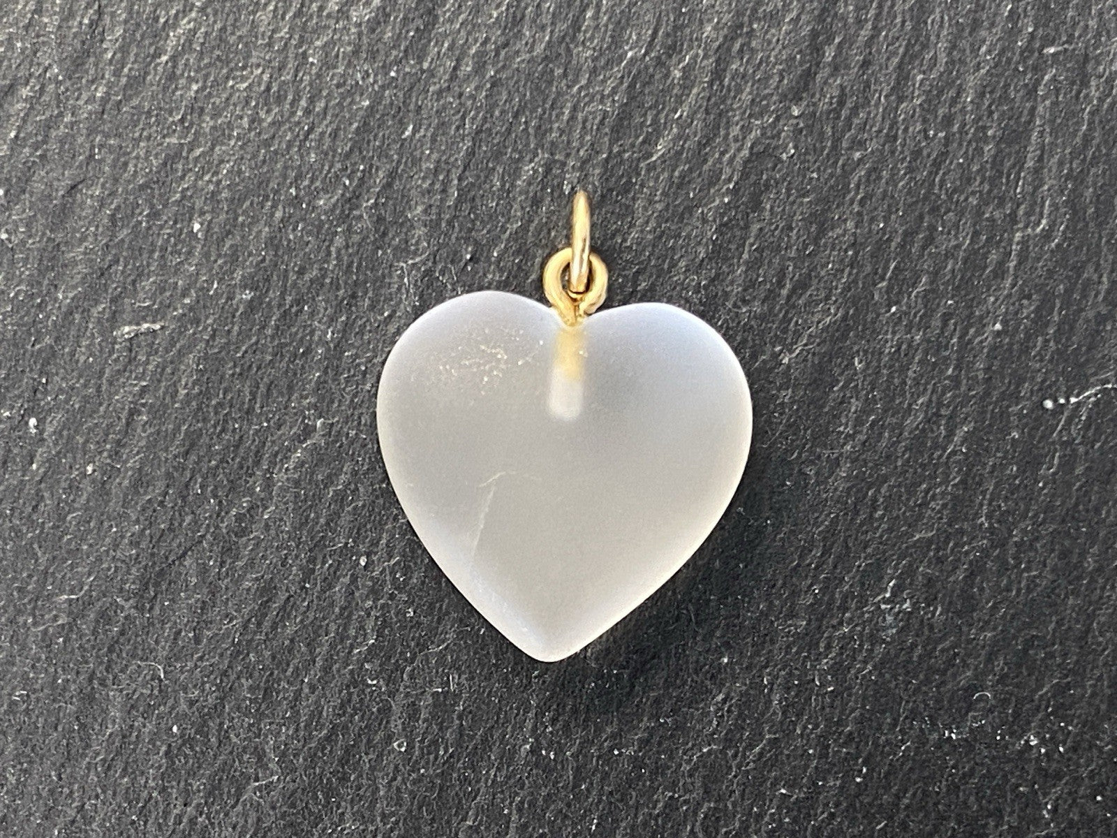 Anhänger Herz aus Bergkristall mit 14K 585 Gold Gelbgold Fassung