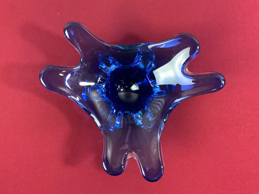 Grosse Schale aus Glas Handarbeit Künstlerglas 1,8kg 29cm Durchmesser