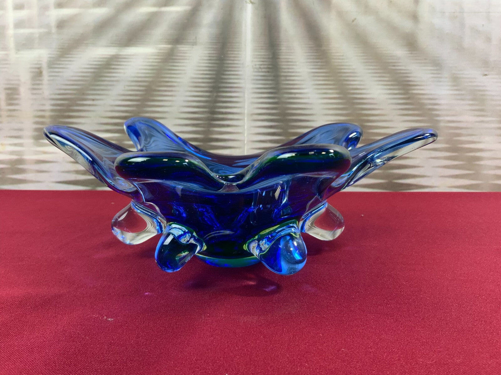 Grosse Schale aus Glas Handarbeit Künstlerglas 1,8kg 29cm Durchmesser