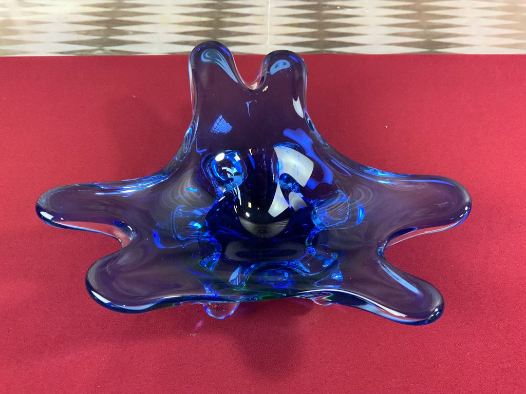 Grosse Schale aus Glas Handarbeit Künstlerglas 1,8kg 29cm Durchmesser