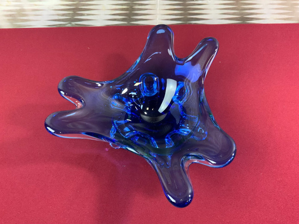 Grosse Schale aus Glas Handarbeit Künstlerglas 1,8kg 29cm Durchmesser