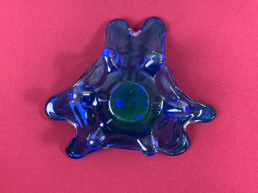 Grosse Schale aus Glas Handarbeit Künstlerglas 1,8kg 29cm Durchmesser