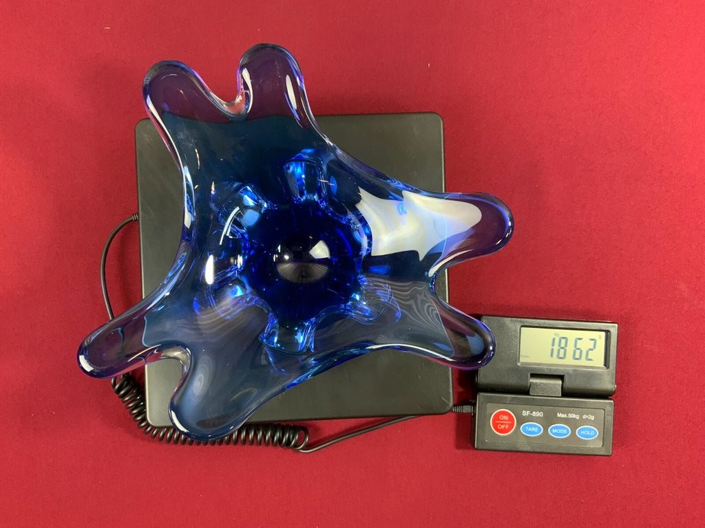 Grosse Schale aus Glas Handarbeit Künstlerglas 1,8kg 29cm Durchmesser