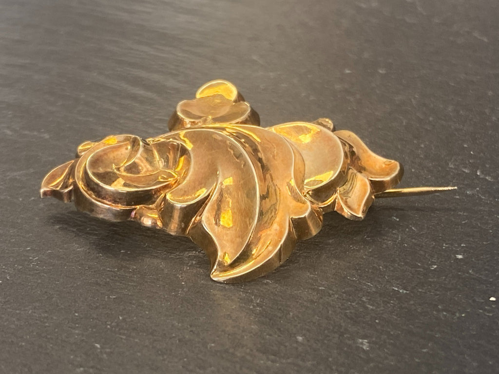 Antike Brosche Gold Double