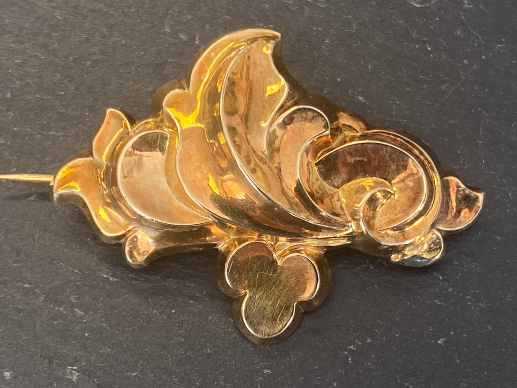 Antike Brosche Gold Double