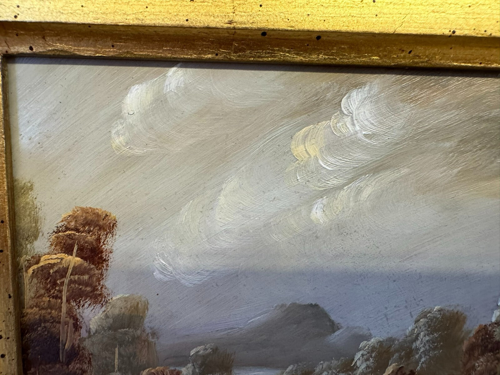 Ölgemälde Romatische Landschaft signiert Gemälde gerahmt
