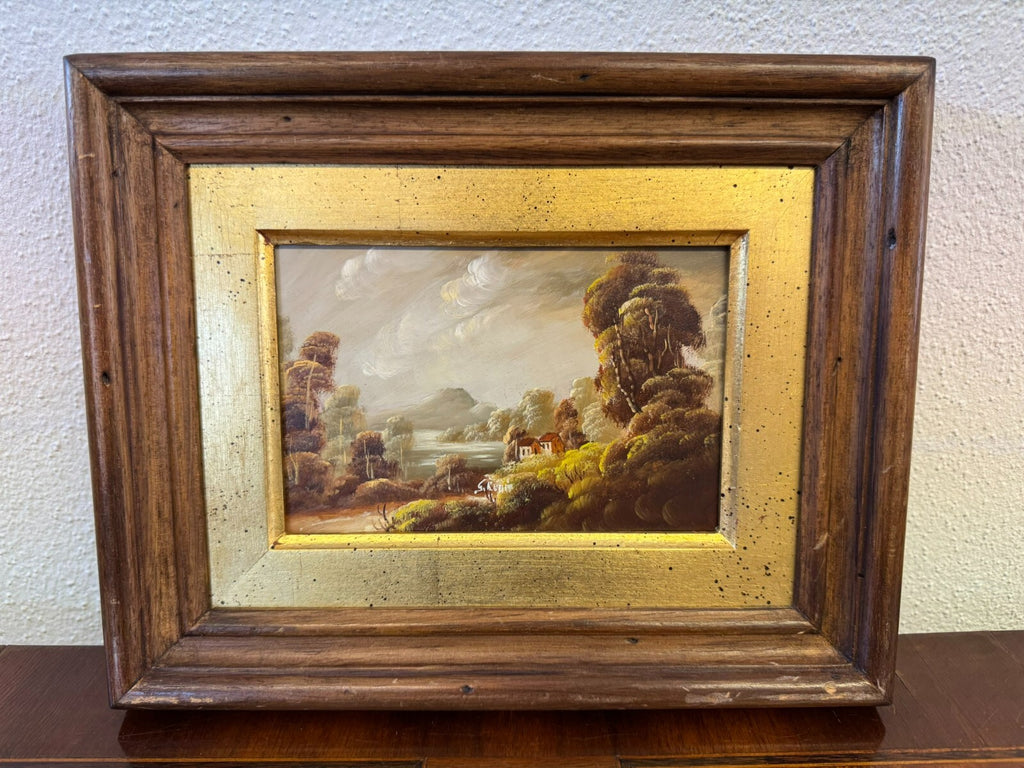 ÖLGEMÄLDE ROMATISCHE LANDSCHAFT SIGNIERT GEMÄLDE GERAHMT