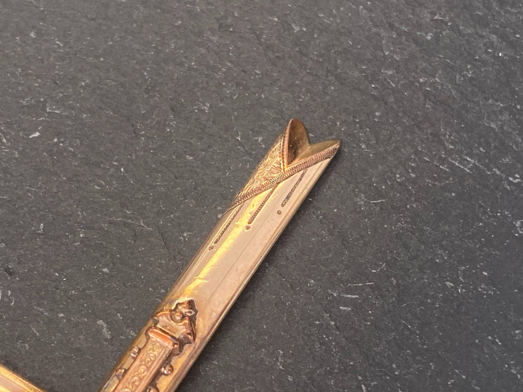 Vintage Kreuz Anhänger Metall vergoldet