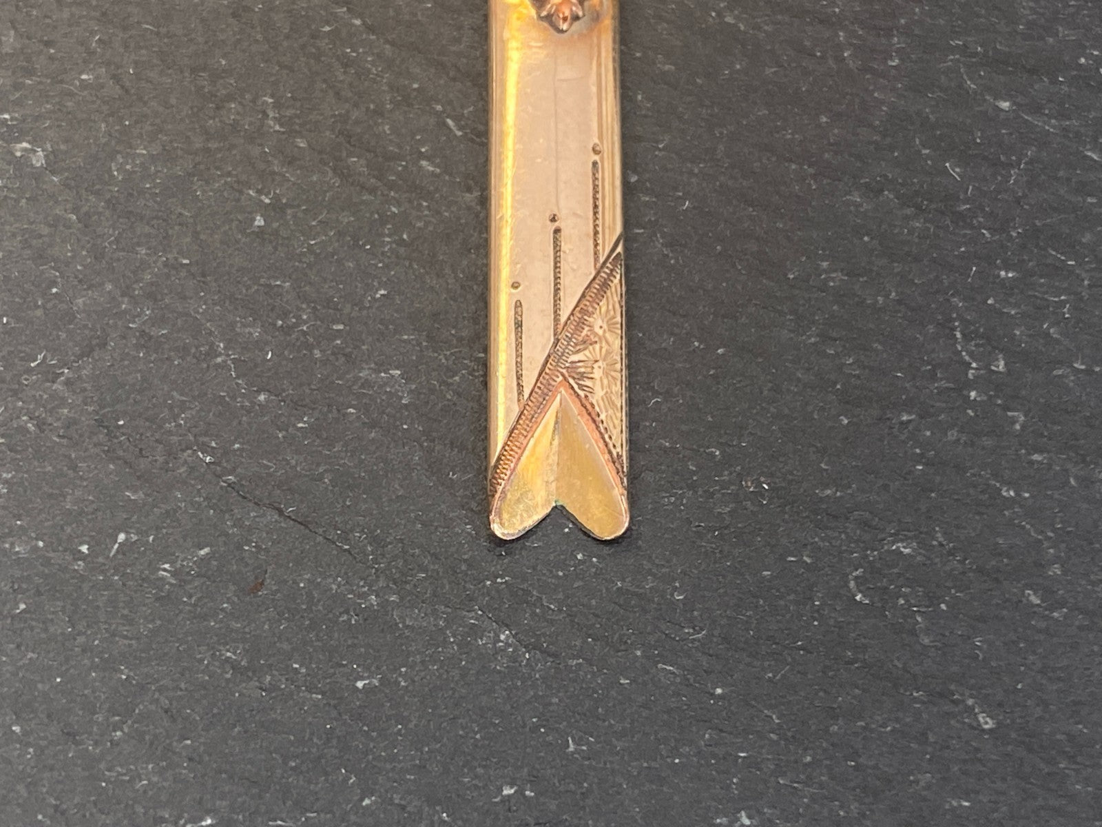 Vintage Kreuz Anhänger Metall vergoldet