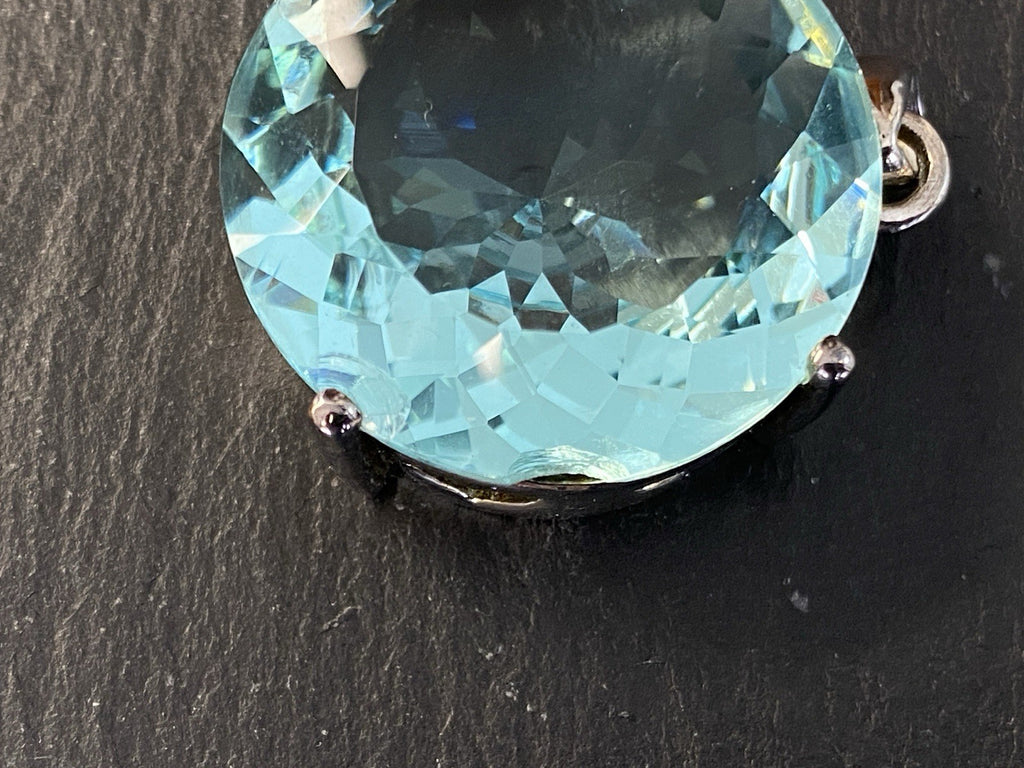 Set Schmuck Mode Armband Ring Anhänger Glas Aqua Farbe 925 Sterling Silber