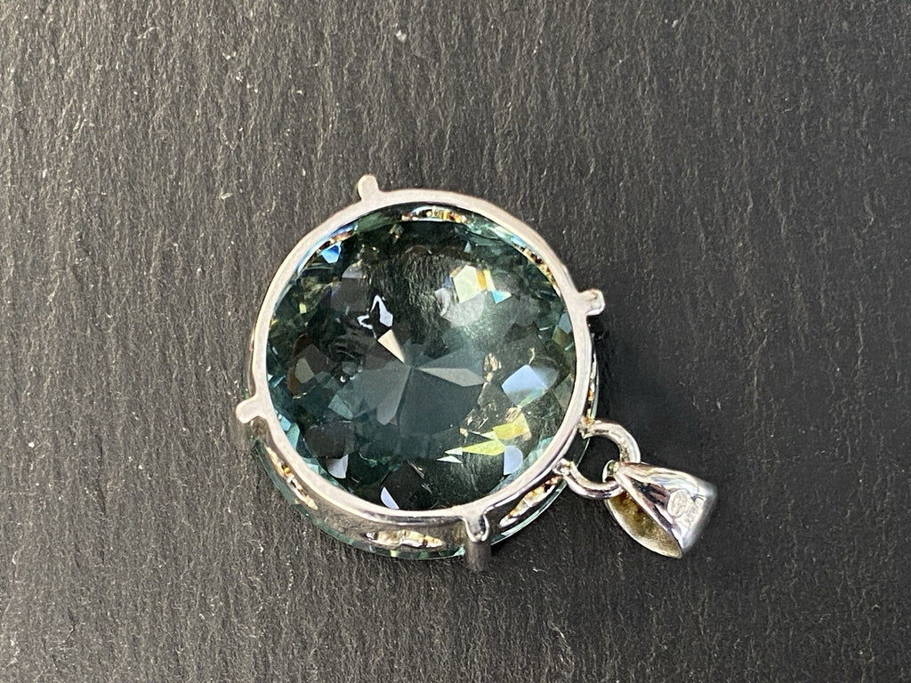Set Schmuck Mode Armband Ring Anhänger Glas Aqua Farbe 925 Sterling Silber