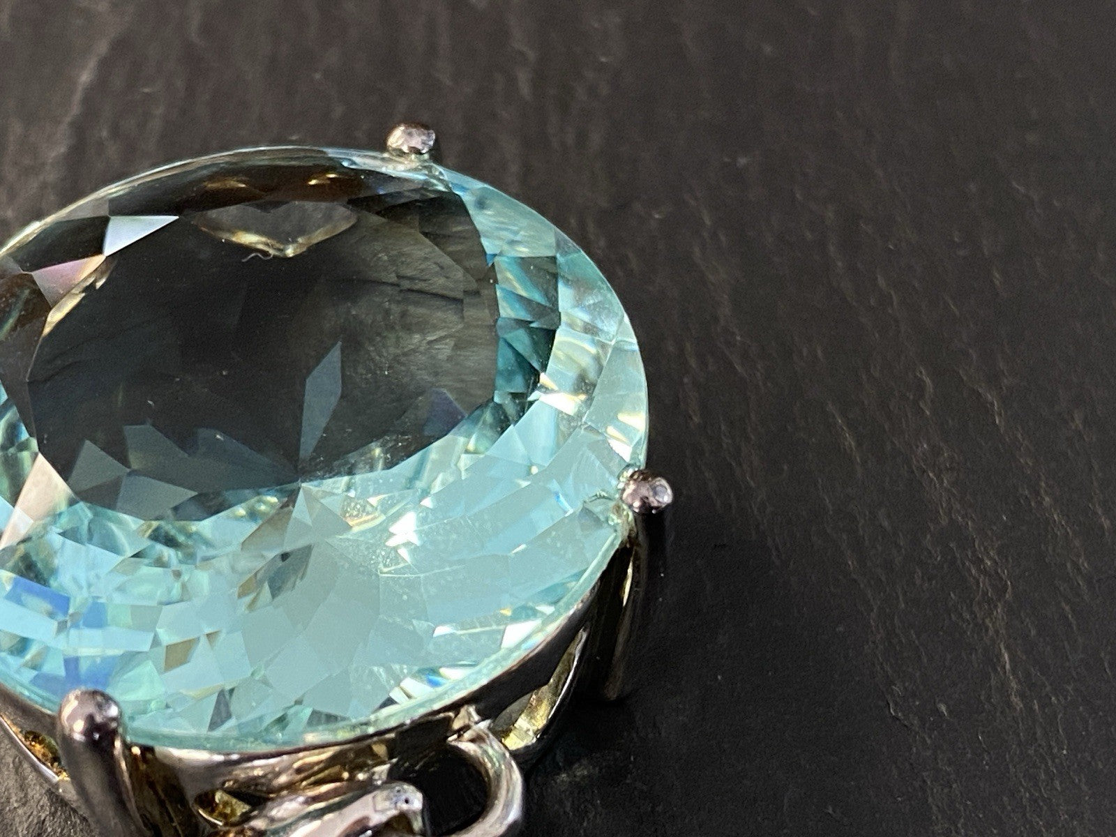 Set Schmuck Mode Armband Ring Anhänger Glas Aqua Farbe 925 Sterling Silber