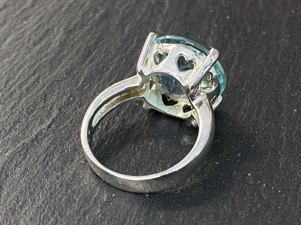 Set Schmuck Mode Armband Ring Anhänger Glas Aqua Farbe 925 Sterling Silber