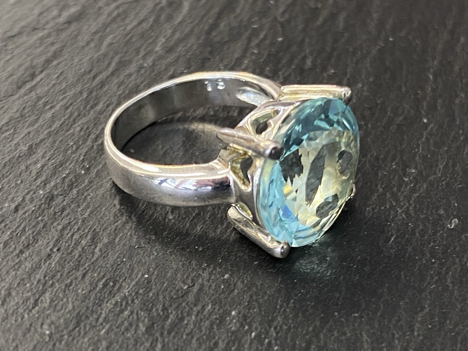 Set Schmuck Mode Armband Ring Anhänger Glas Aqua Farbe 925 Sterling Silber