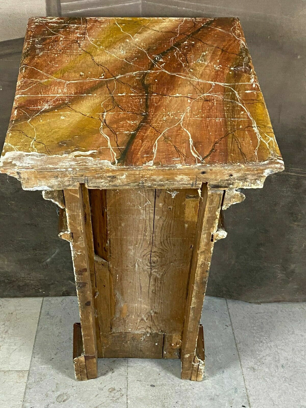 Barock Konsole Schnitzereien Holz massiv Polychrom gefasst antik 18-tes Jhdt