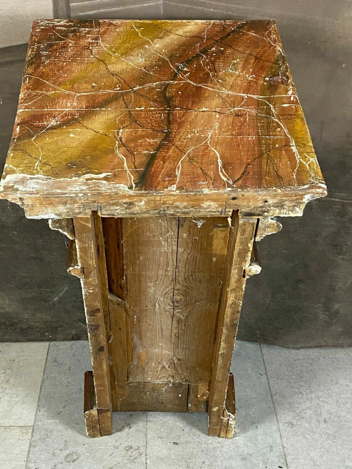 Barock Konsole Schnitzereien Holz massiv Polychrom gefasst antik 18-tes Jhdt