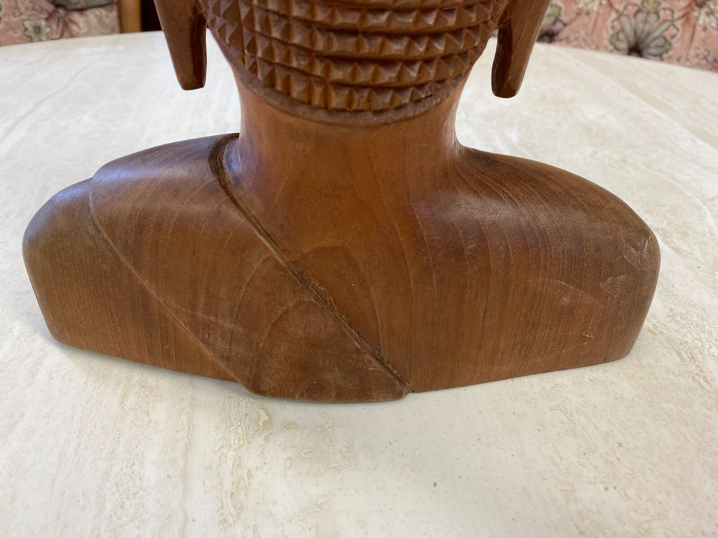 China Skulptur aus Holz Büste Buddha 34cm hoch