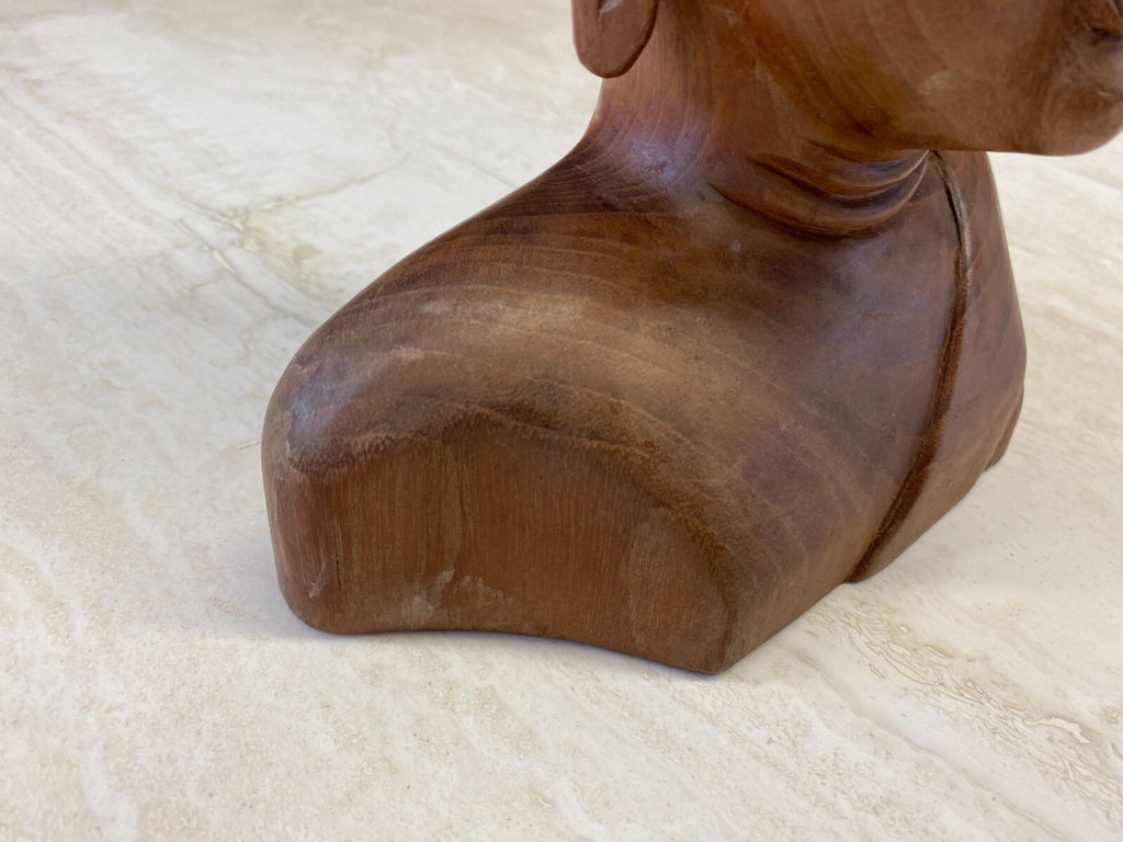 China Skulptur aus Holz Büste Buddha 34cm hoch