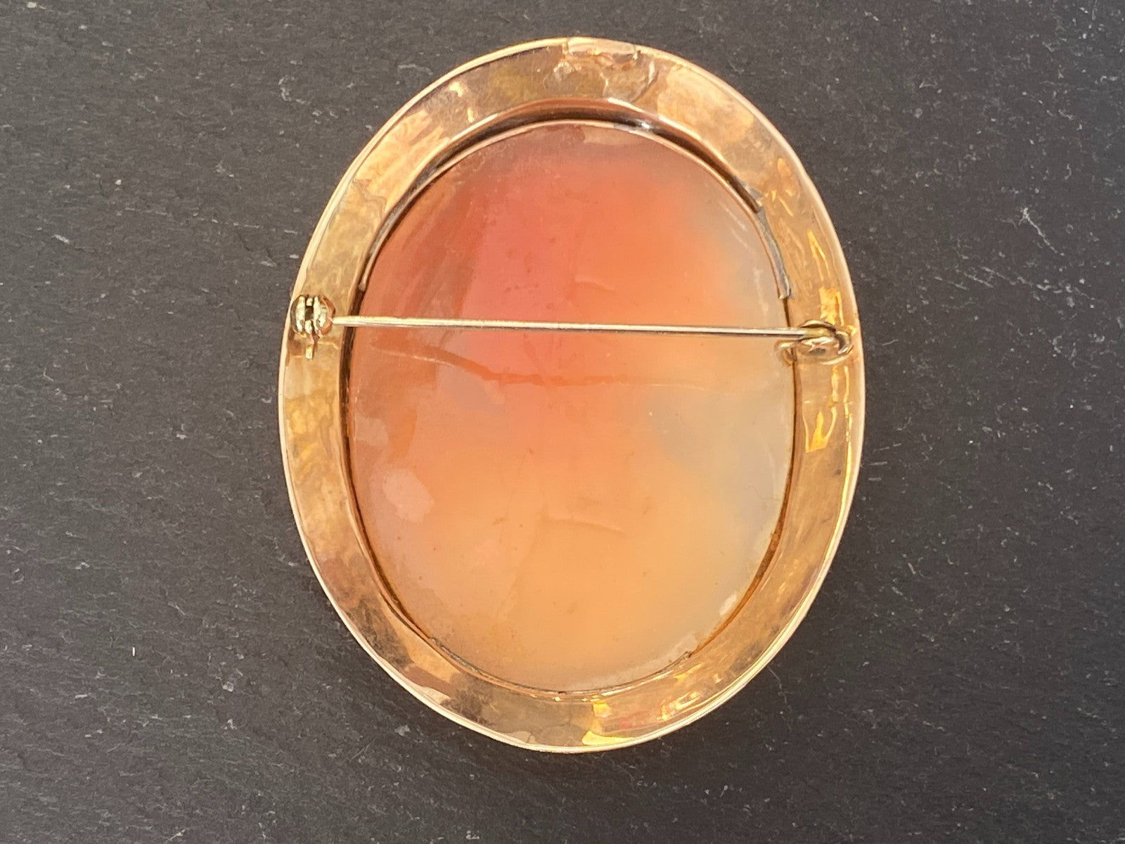 Grosse antike Brosche Gemme Kamee Fassung gelb Gold 12,7ct
