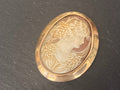 GROSSE ANTIKE BROSCHE GEMME KAMEE FASSUNG GELB GOLD 12,7ct