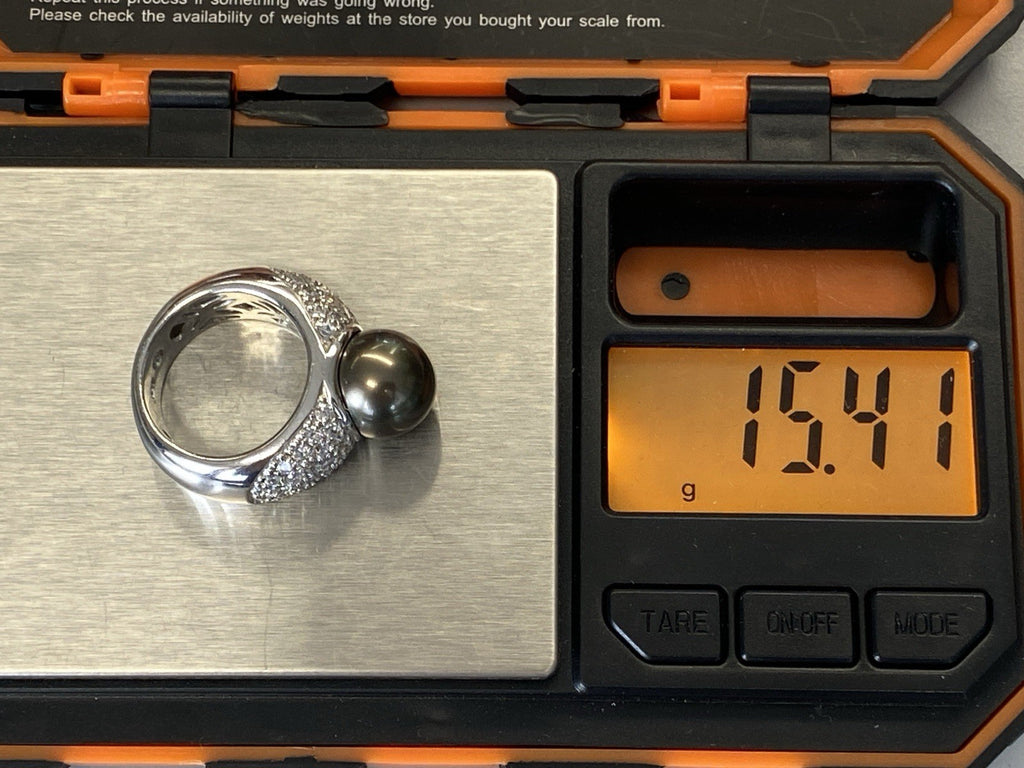 Ring 925 Sterling Silber Glassteine Glas Kunstperle Perle Grösse 57