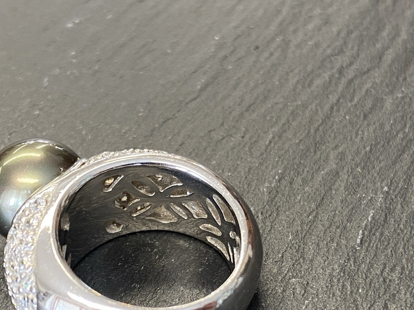 Ring 925 Sterling Silber Glassteine Glas Kunstperle Perle Grösse 57