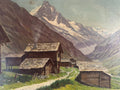 ÖLGEMÄLDE BAUERNHOF VOR GEBIRGE LANDSCHAFT SIGNIERT A. MARMET