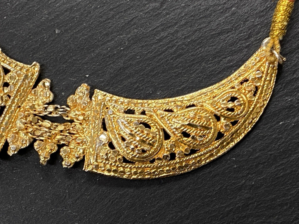 Modeschmuck Set Schmuckset Collier Ohrhänger Ohrringe Metall vergoldet