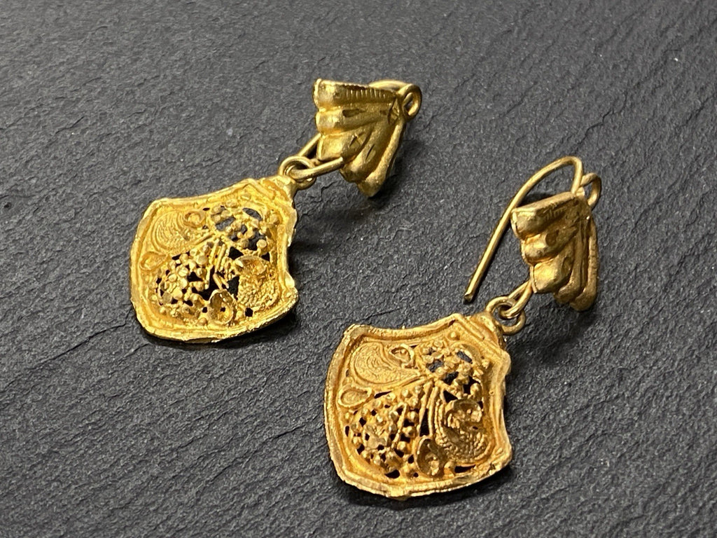 Modeschmuck Set Schmuckset Collier Ohrhänger Ohrringe Metall vergoldet