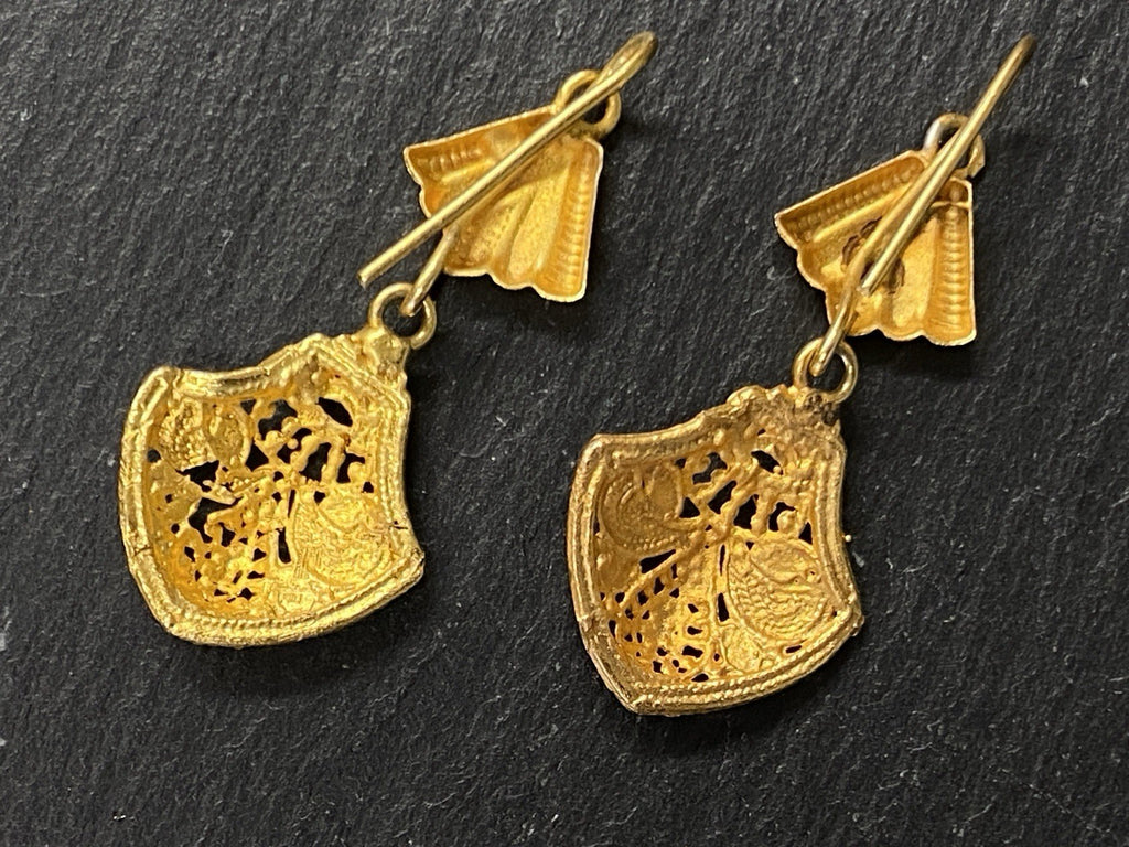 Modeschmuck Set Schmuckset Collier Ohrhänger Ohrringe Metall vergoldet