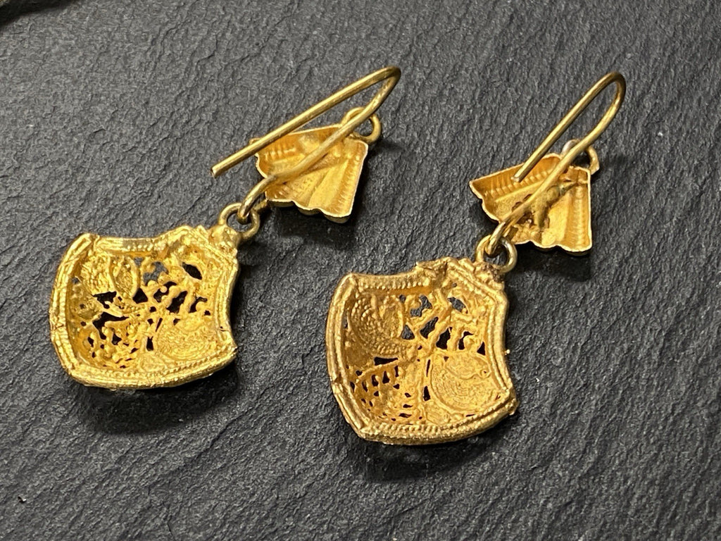 Modeschmuck Set Schmuckset Collier Ohrhänger Ohrringe Metall vergoldet