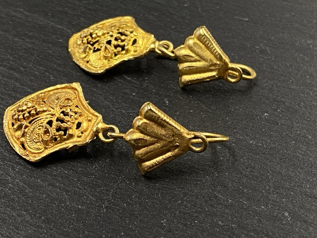 Modeschmuck Set Schmuckset Collier Ohrhänger Ohrringe Metall vergoldet