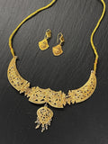 MODESCHMUCK SET SCHMUCKSET COLLIER OHRHÄNGER OHRRINGE METALL VERGOLDET