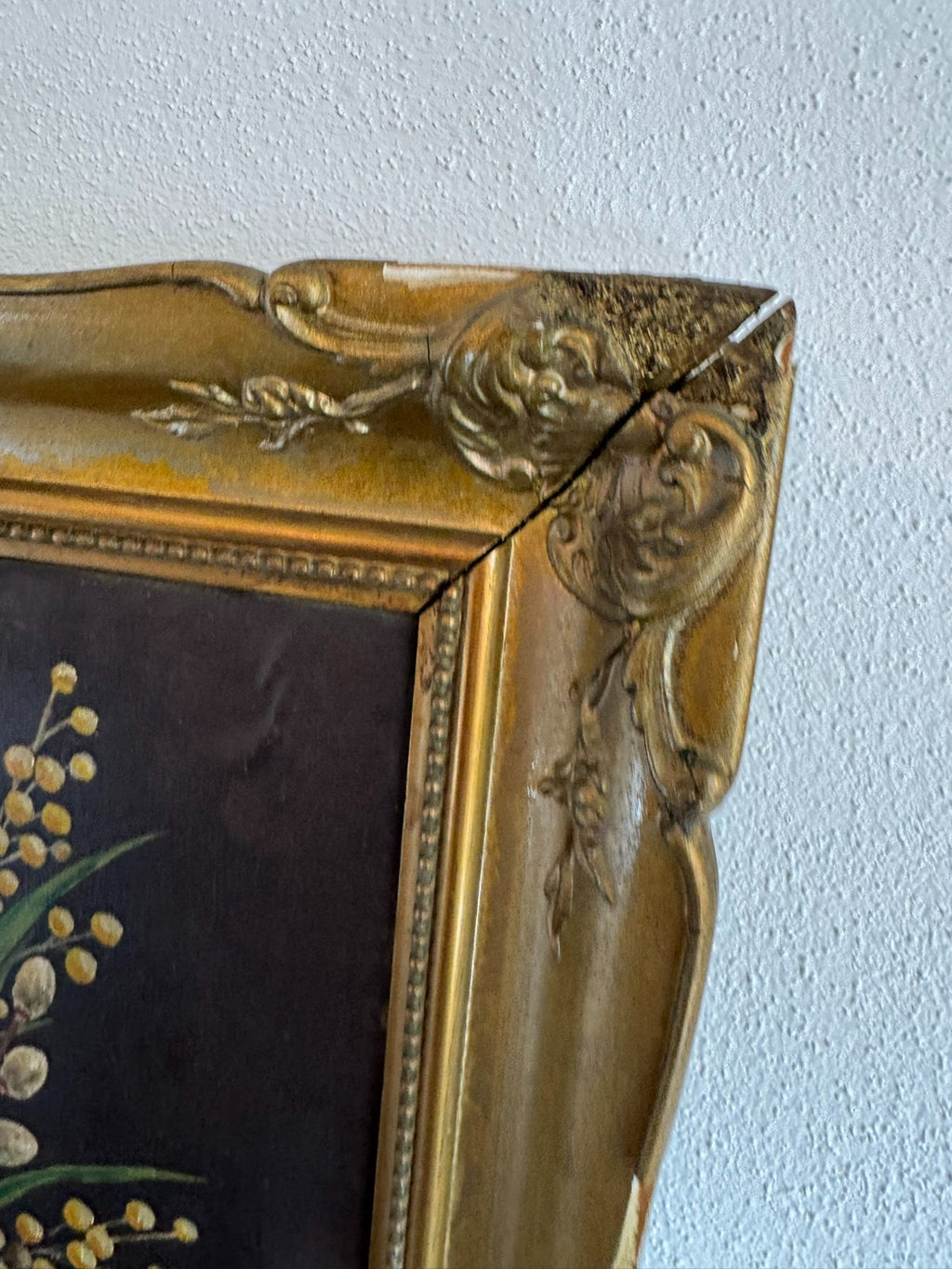 Ölgemälde in Prunkrahmen Blumen Stillleben signiert Rybak