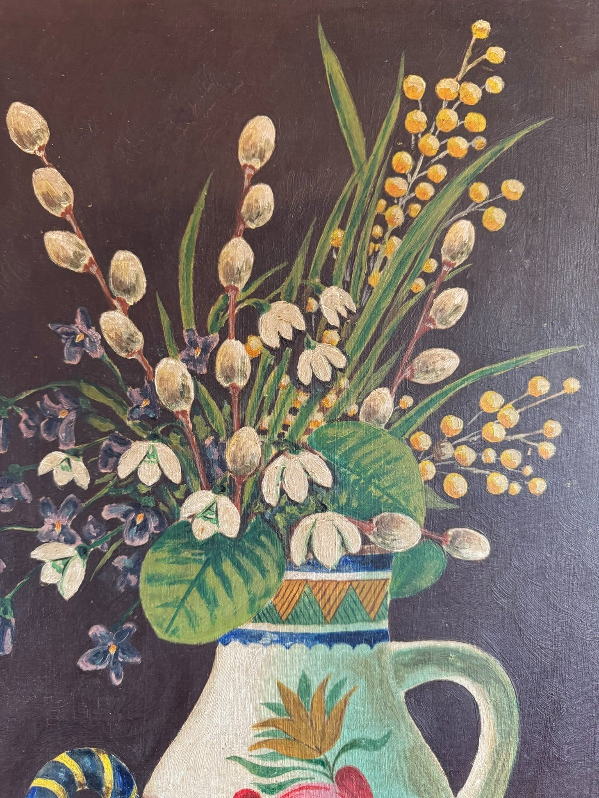 Ölgemälde in Prunkrahmen Blumen Stillleben signiert Rybak