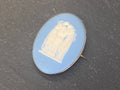 GROSSE WEDGWOOD ANTIKE BROSCHE GEMME KAMEE FASSUNG GELB GOLD 9ct