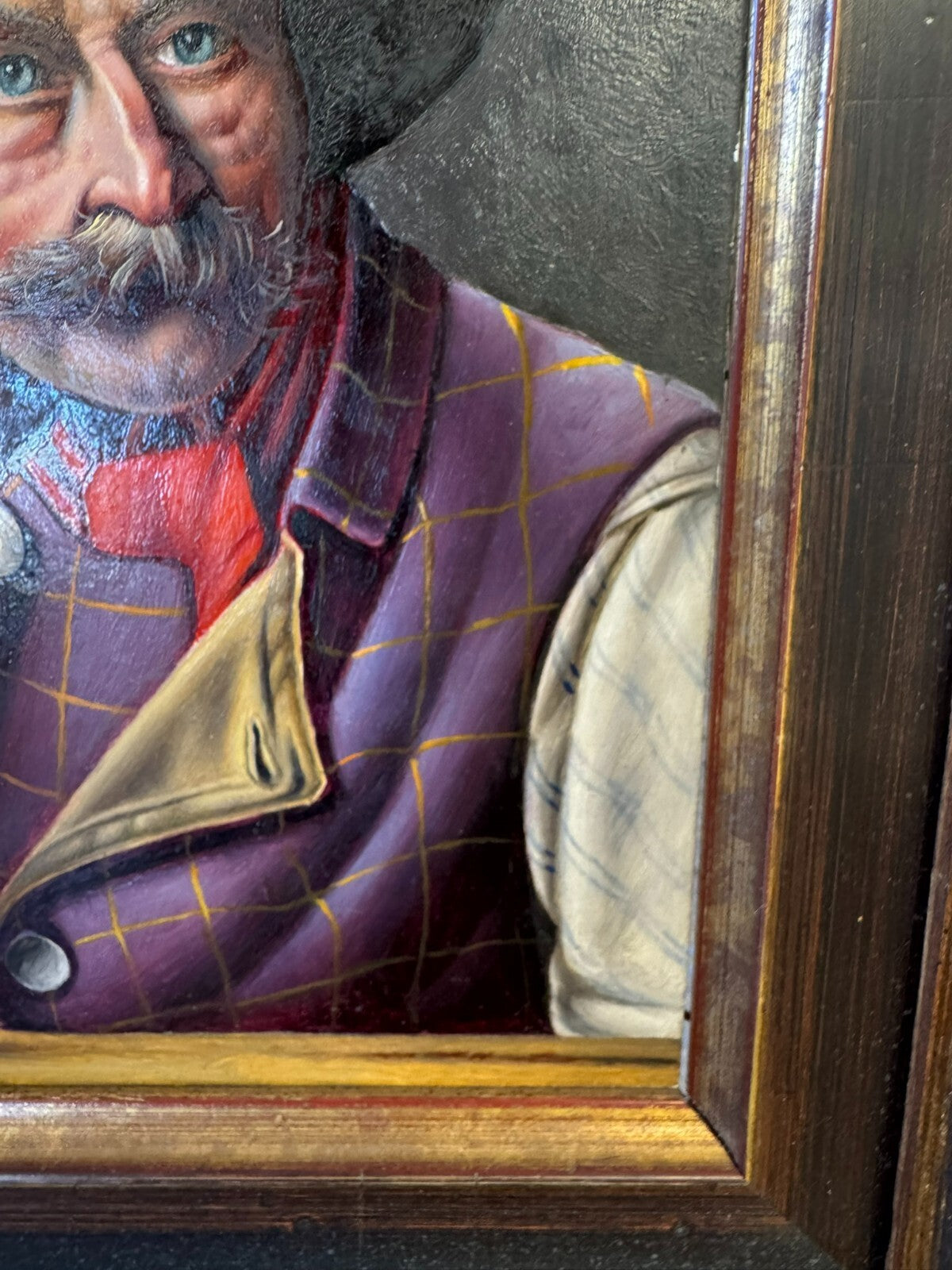 Inge Wolfle (1928) Ölgemälde Mann Portrait Tiroler Gemälde gerahmt