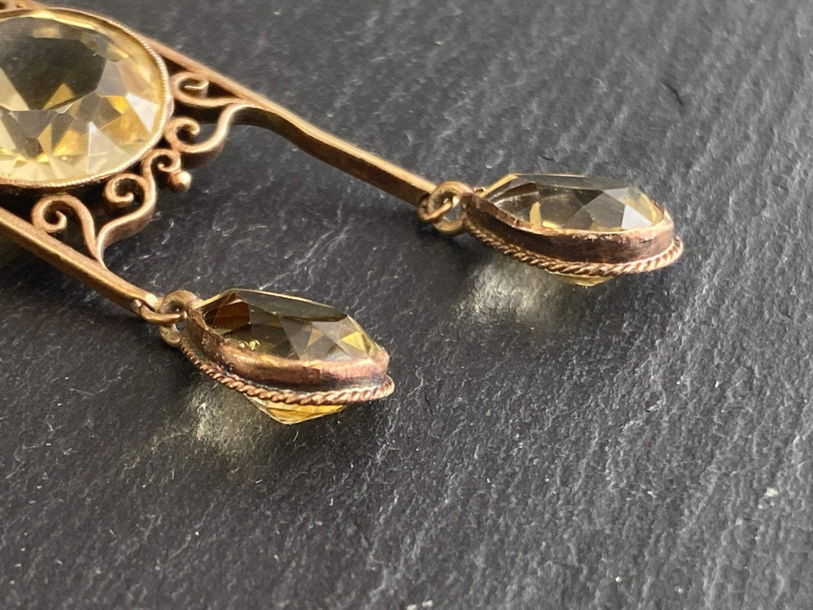Antike Jugendstil Halskette mit Citrinen