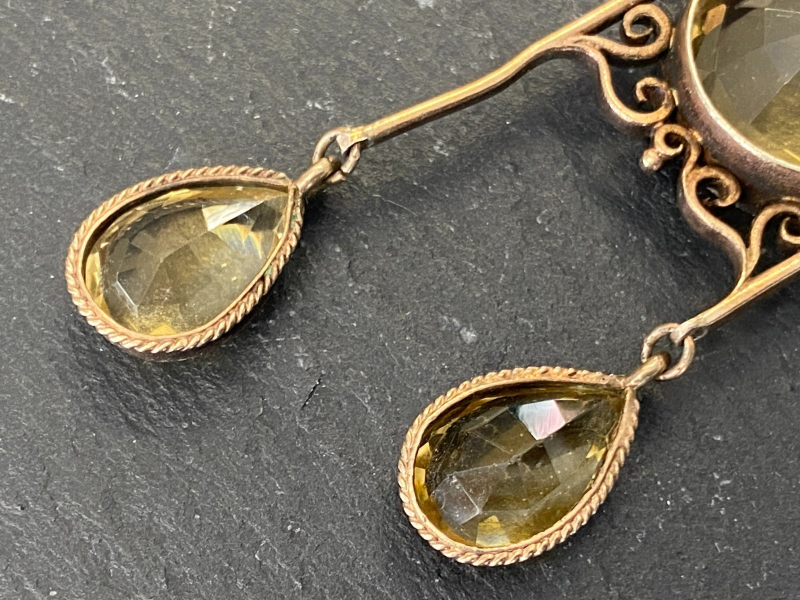 Antike Jugendstil Halskette mit Citrinen