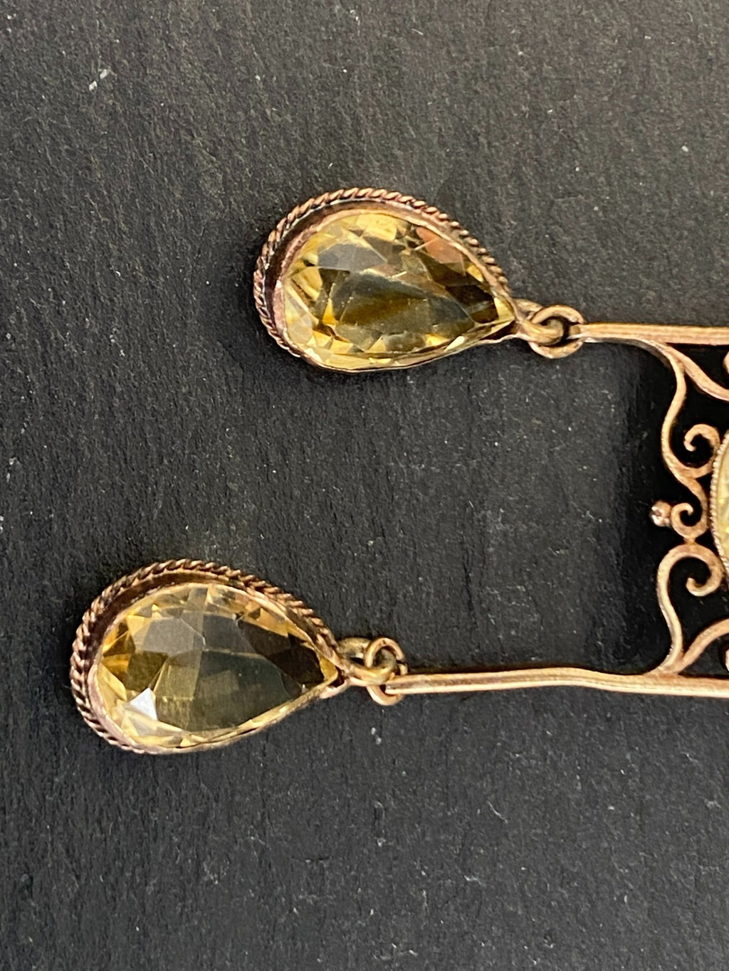 Antike Jugendstil Halskette mit Citrinen