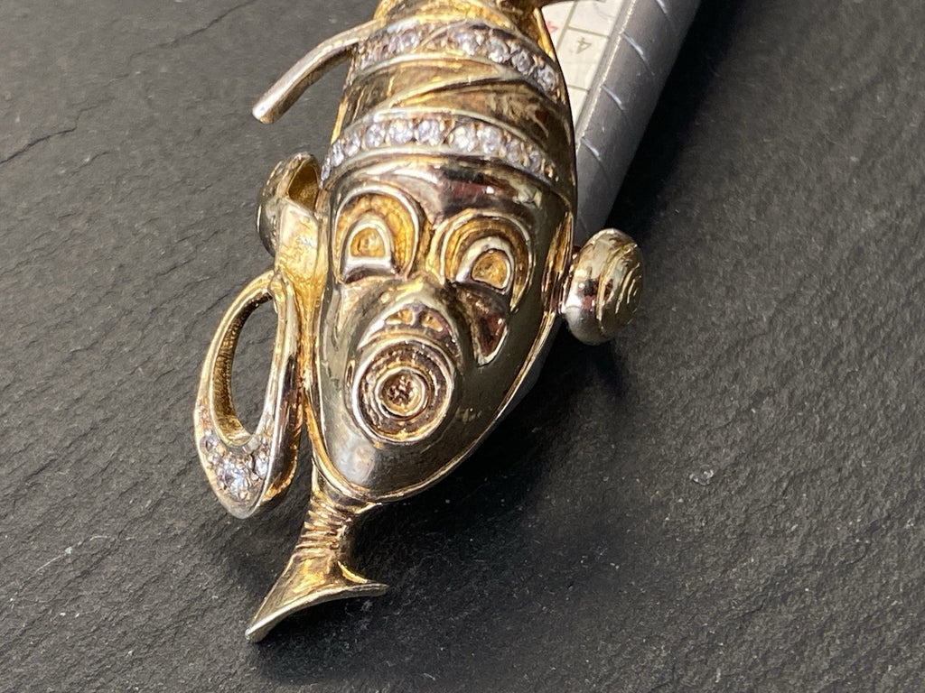 Ausgefallener Ring 925 Sterling Silber vergoldet Glas Grösse 56