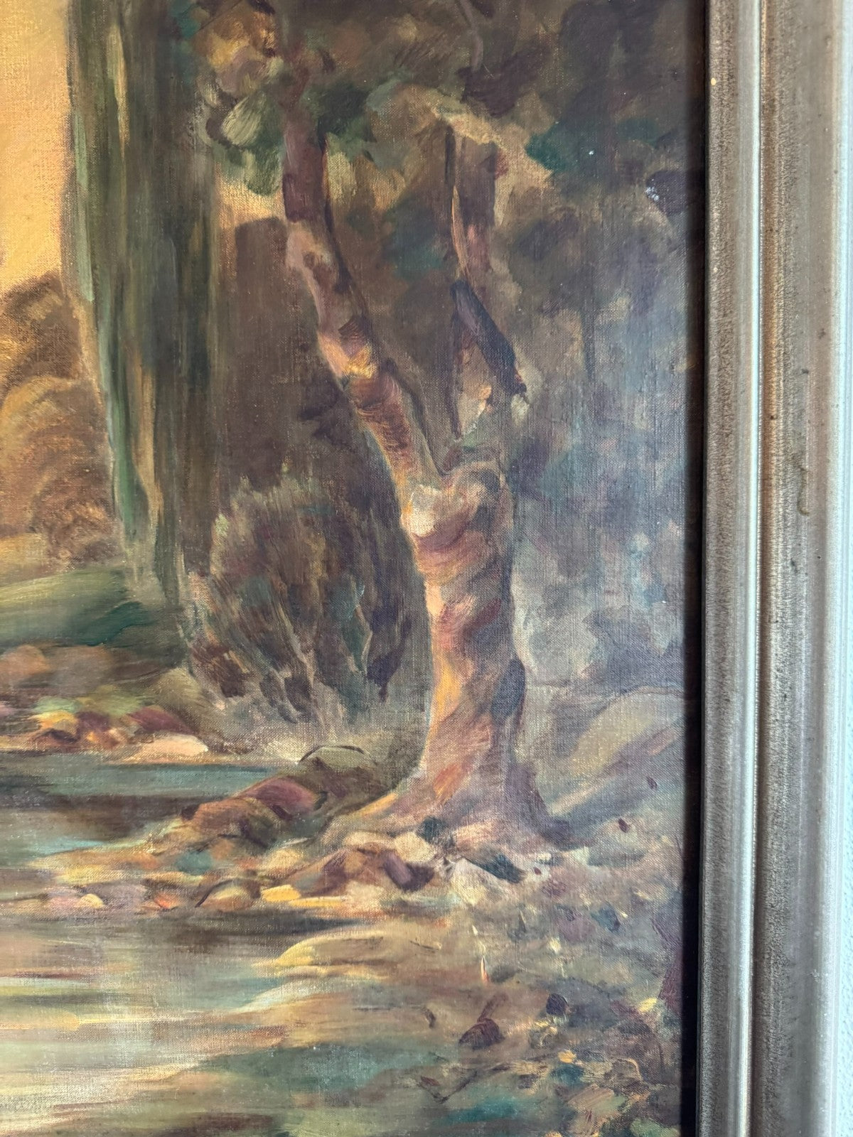 Ölgemälde Sumpf Landschaft signiert F. Heuberger