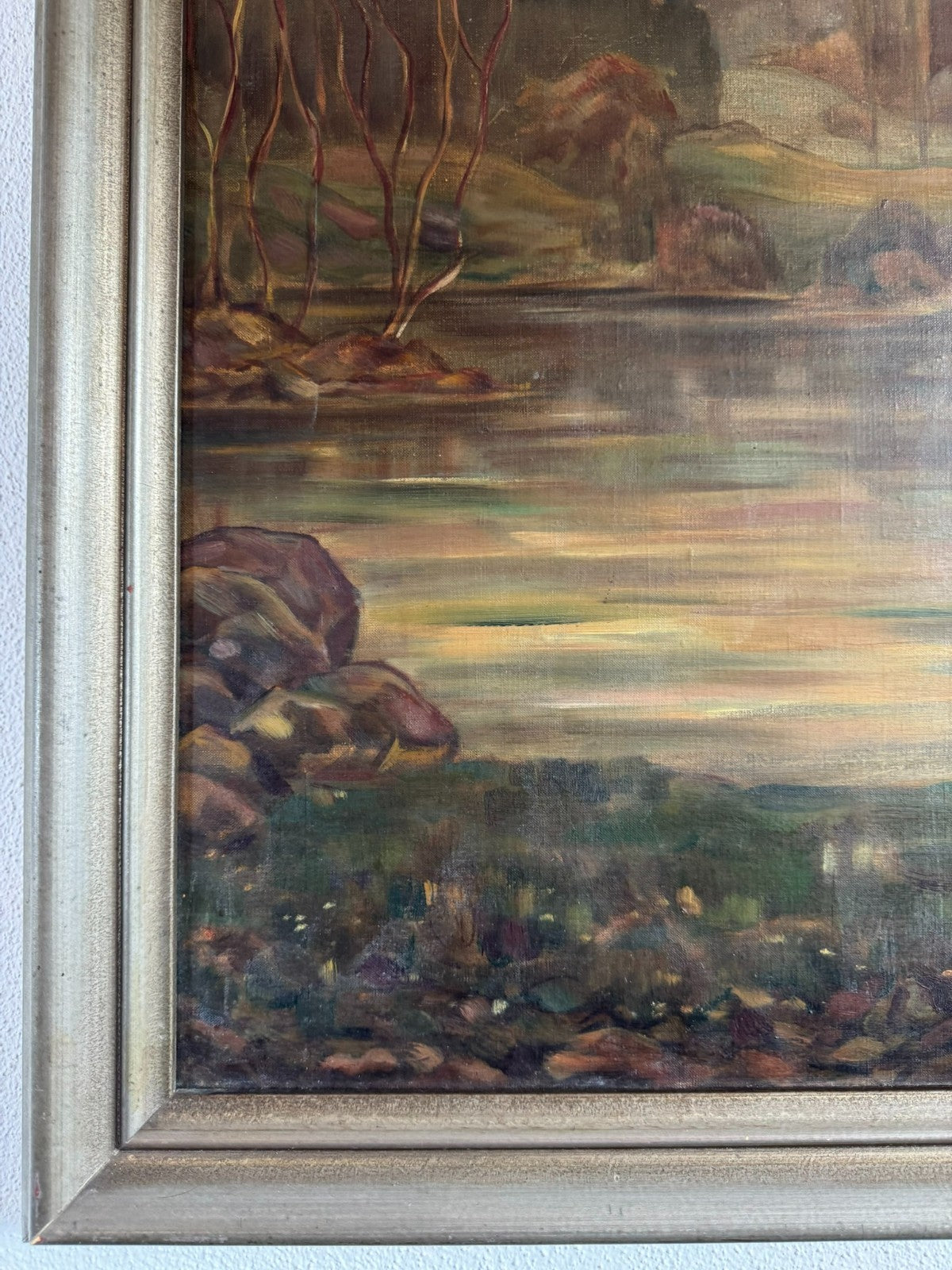 Ölgemälde Sumpf Landschaft signiert F. Heuberger