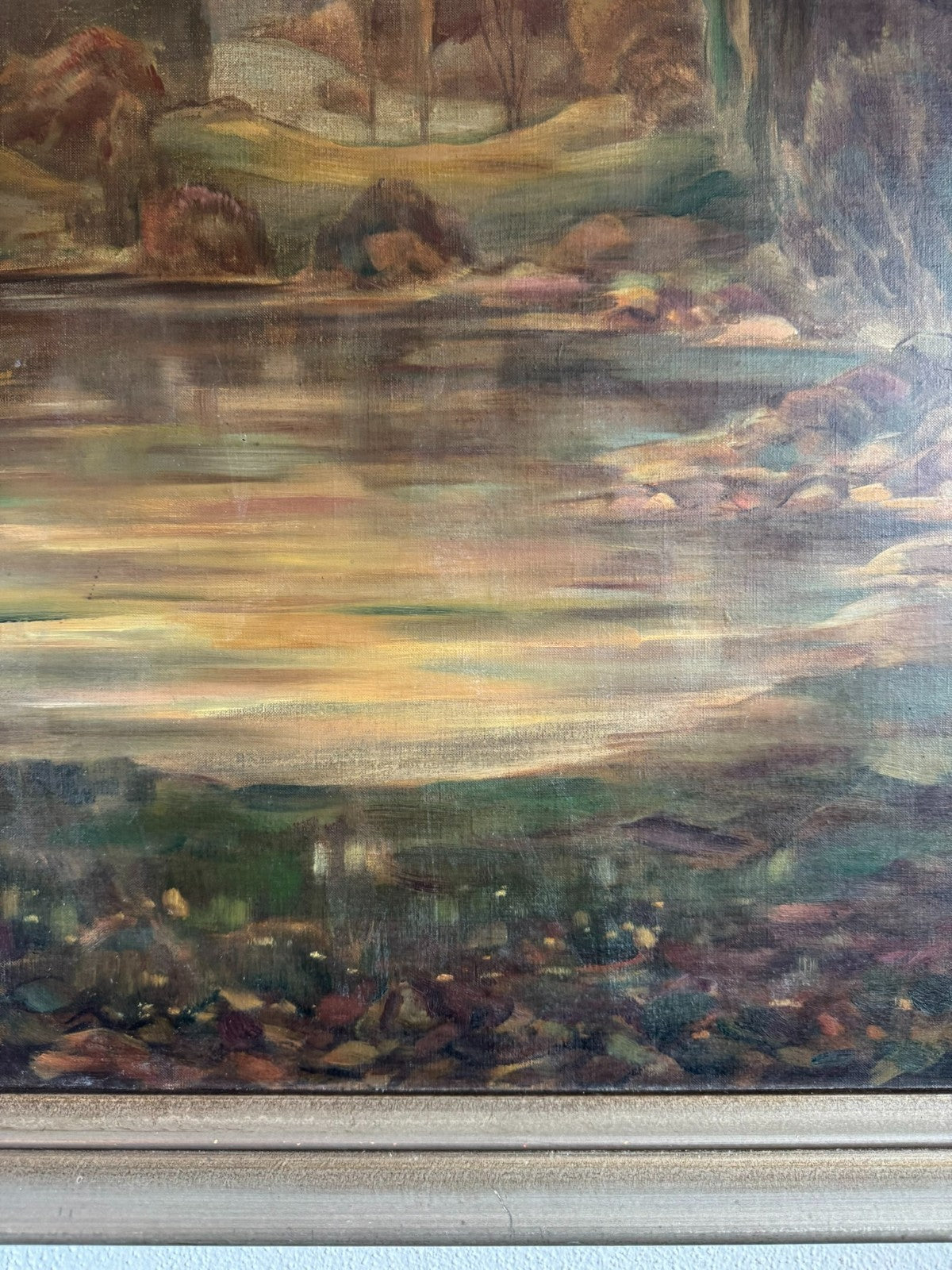 Ölgemälde Sumpf Landschaft signiert F. Heuberger